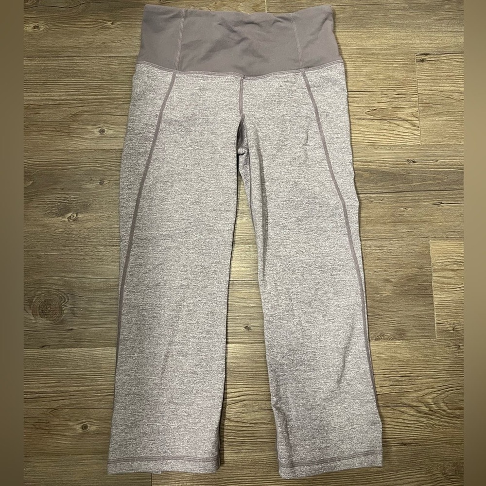 lululemon Tadasana Heathered Purple Slit Crop Leggings 4